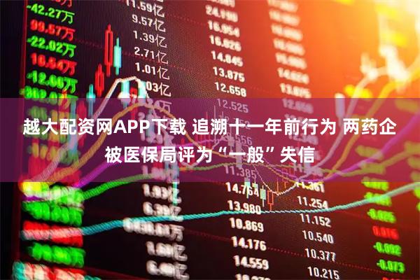 越大配资网APP下载 追溯十一年前行为 两药企被医保局评为“一般”失信