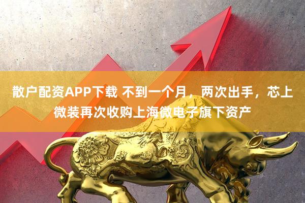 散户配资APP下载 不到一个月，两次出手，芯上微装再次收购上海微电子旗下资产